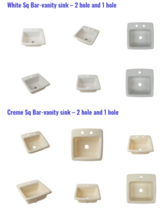 White And Creme Sq Bar Vanity Sinks